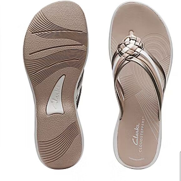 Clarks Shoes - Clarks cloudsteppers comfort slip on sandal flip-flops Breeze Coral 9 NEW